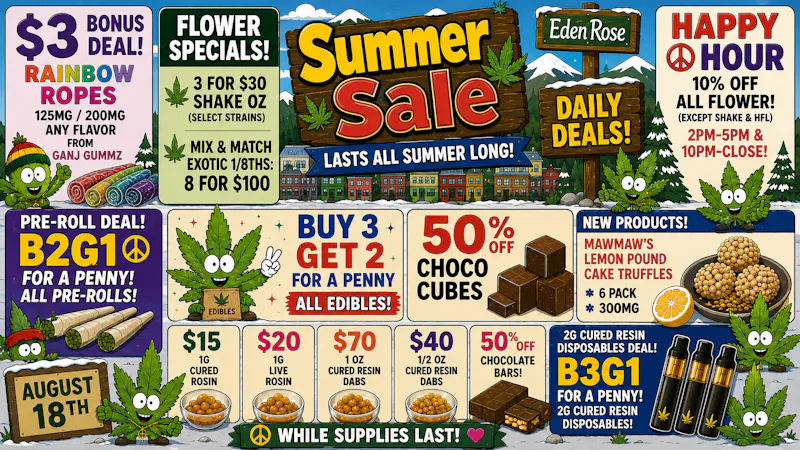Eden Rose Dispensary Eden Rose Deals 08/18/2026