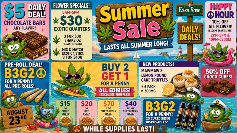 Eden Rose Dispensary Eden Rose Deals 08/23/2026