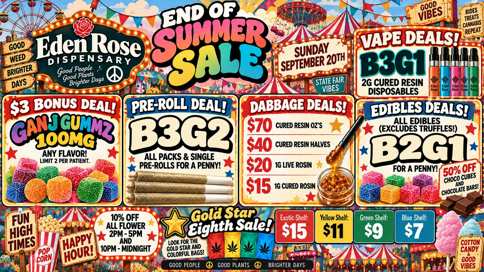 Eden Rose Dispensary Eden Rose Daily Deals 09/20/2026