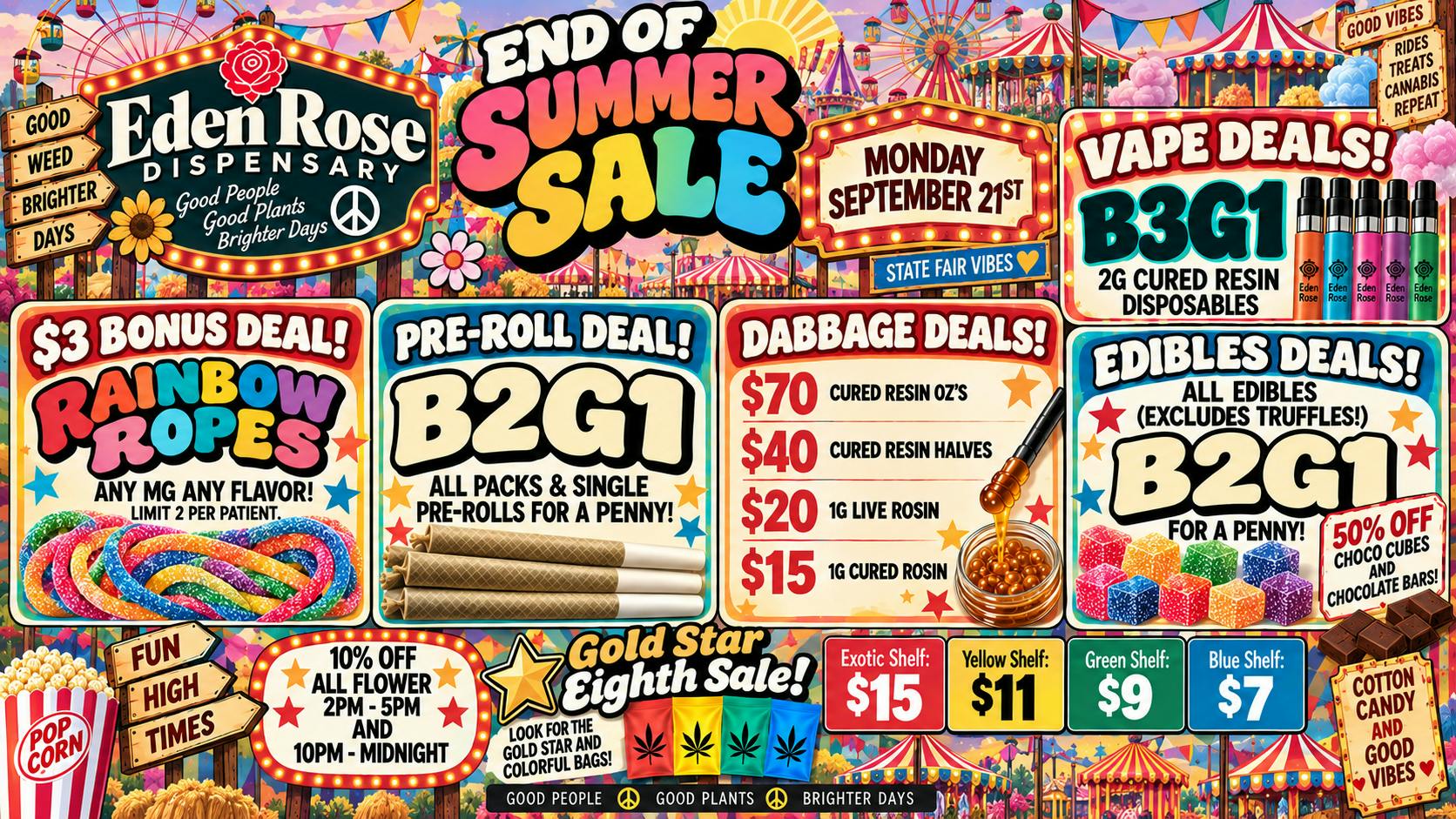 Eden Rose Dispensary Eden Rose Daily Deals 09/21/2026