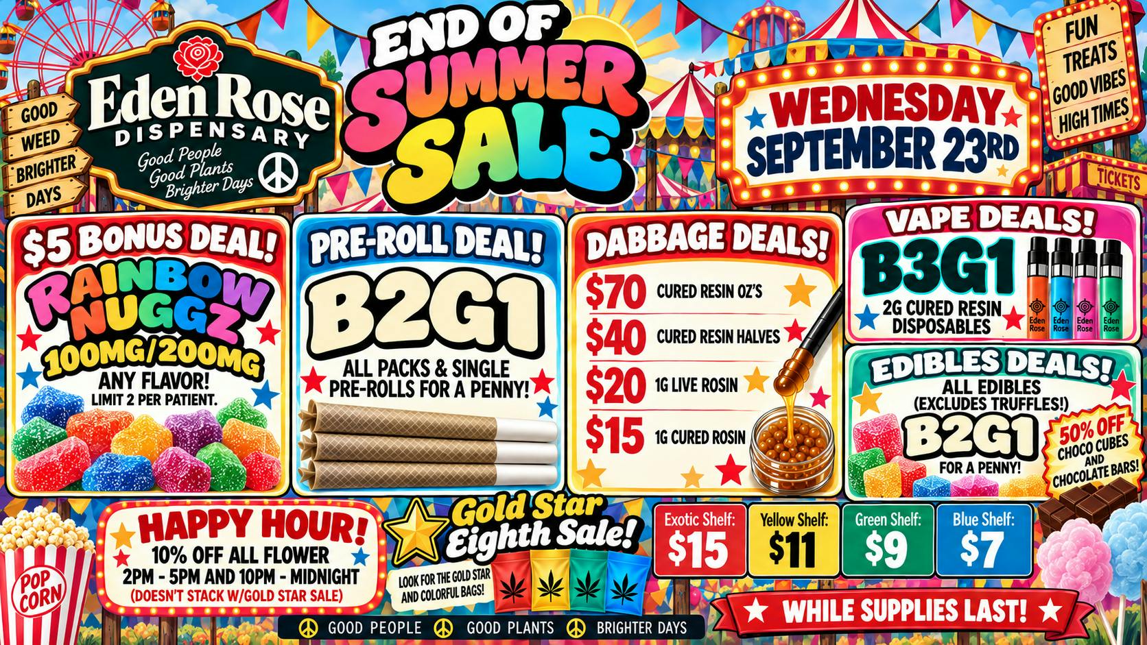 Eden Rose Dispensary Eden Rose Daily Deals 09/23/2026