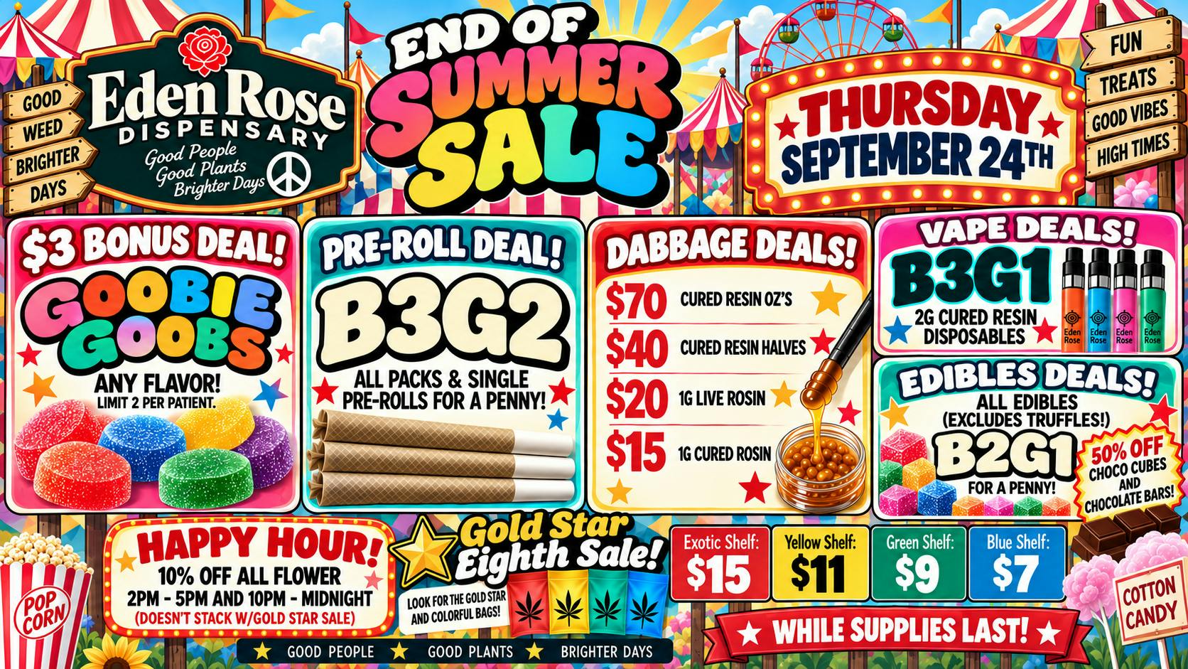 Eden Rose Dispensary Eden Rose Daily Deals 09/24/2026