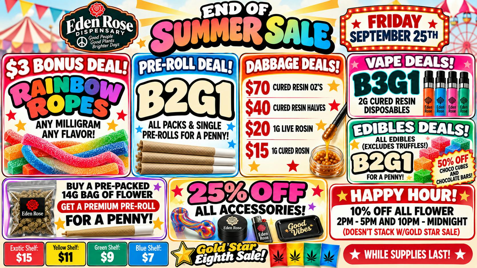 Eden Rose Dispensary Eden Rose Daily Deals 09/25/2026