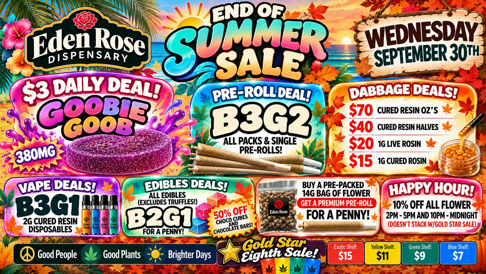 Eden Rose Dispensary Eden Rose Daily Deals 09/30/2026