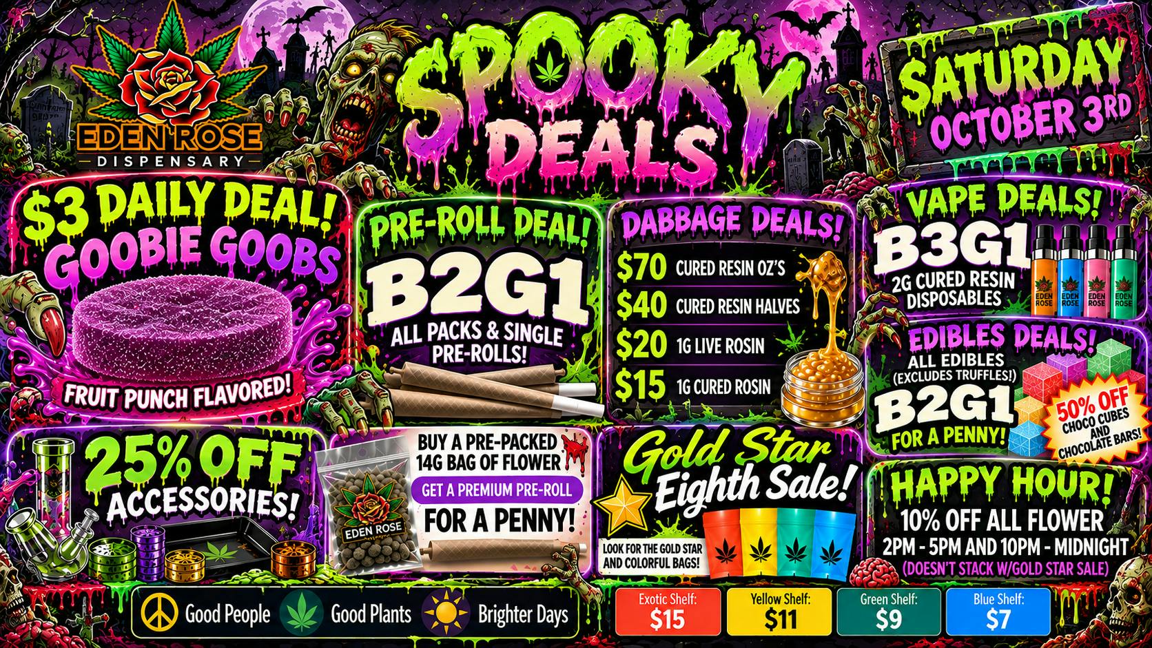 Eden Rose Dispensary Eden Rose Daily Deals 10/03/2026