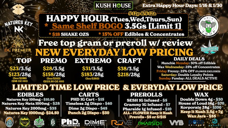 Kush House - 24 Hours Never Closed & Drive Thru! - Moore 🎆 NEWPRICING/SAME SHELF BOGO 🌃