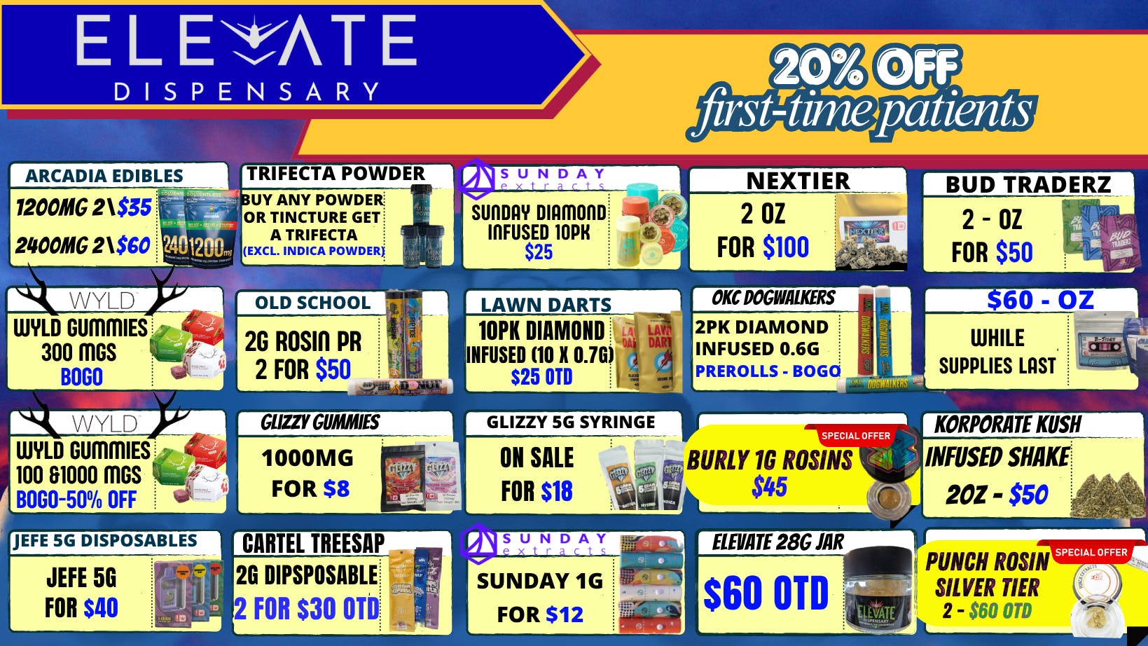 Elevate Dispensary Smoke Shop - Bethany Now Open Glizzy Gummies 1000mg - BOGO!!!