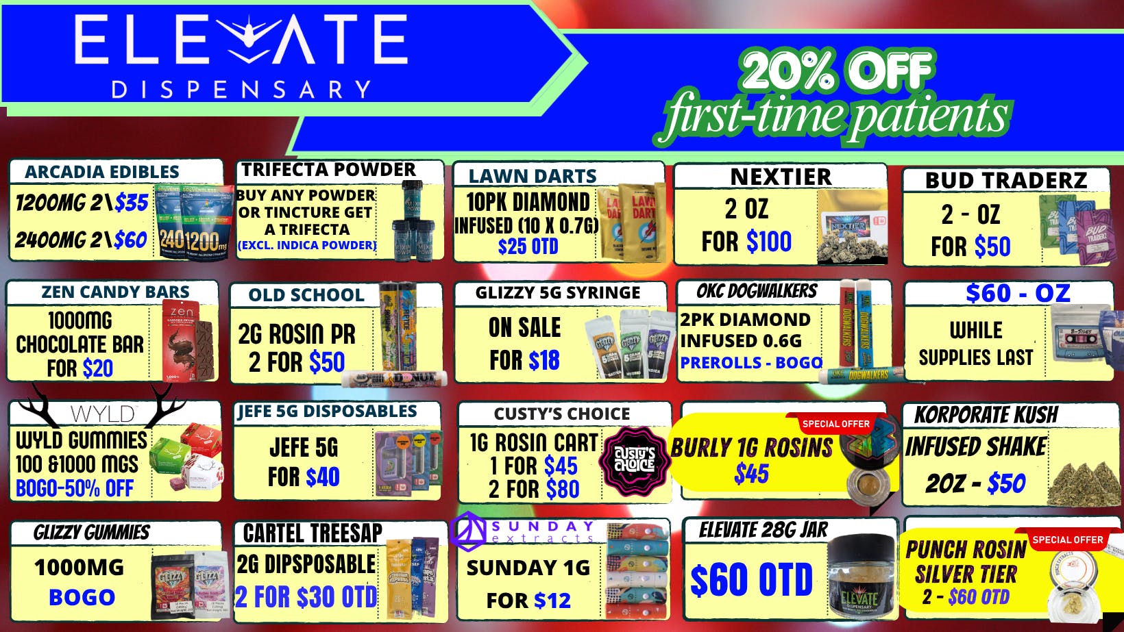 Elevate Dispensary Smoke Shop - Bethany Now Open OKC Dogwalkers Diamond Infused Pre-rolls on Bogo!!