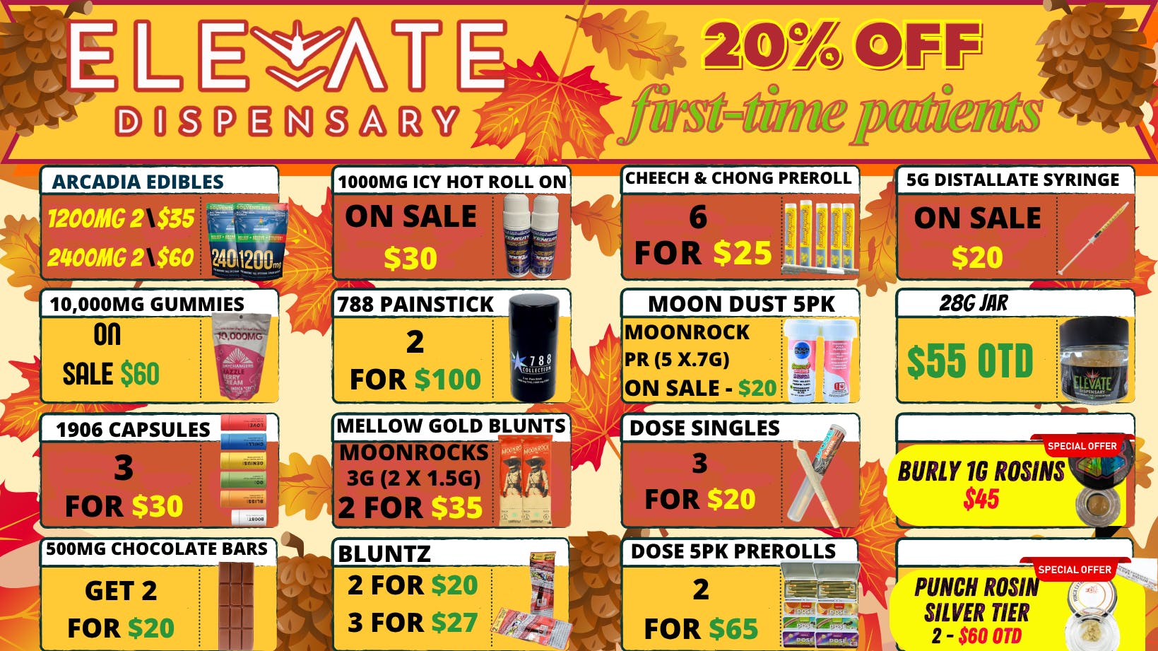 Elevate Dispensary Smoke Shop - Bethany Now Open Munchie Monday!!! Ask about our 500mg chocolate!!!