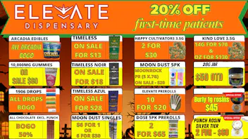 Elevate Dispensary 28g pre-roll pack for $20!!!