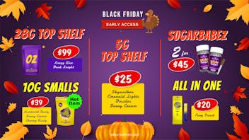 SUGARBUDZ $99 OUNCE AT SUGARBUDZ