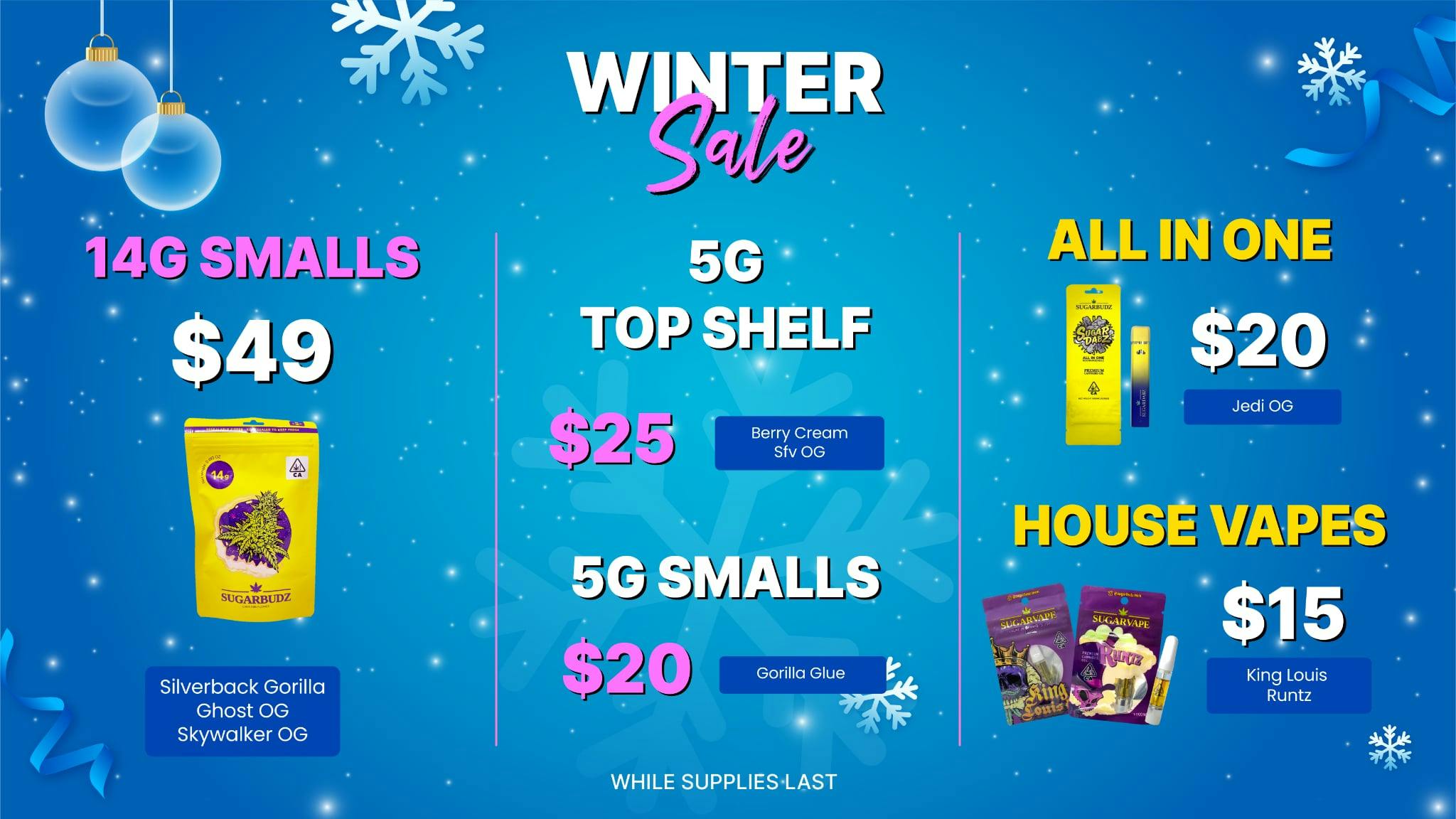 SUGARBUDZ 14G FOR $49 AT SUGARBUDZ