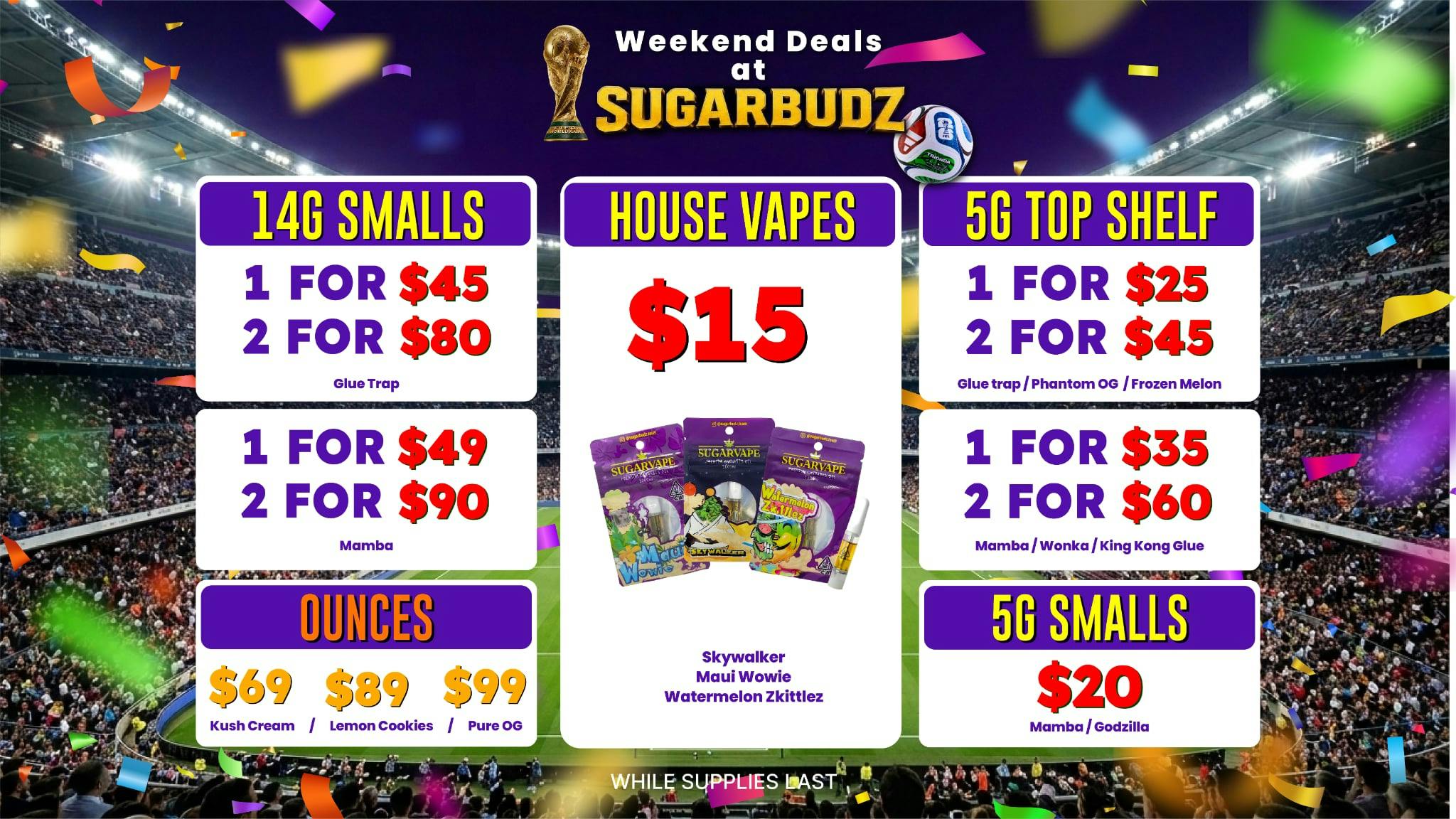 SUGARBUDZ $69 OZ AT SUGARBUDZ