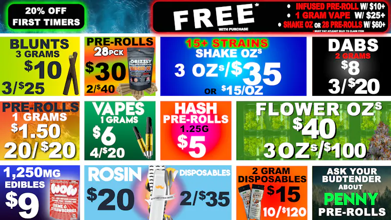 Waves Cannabis Co 3/100 Flower OZs & Penny Gifts w/ Order