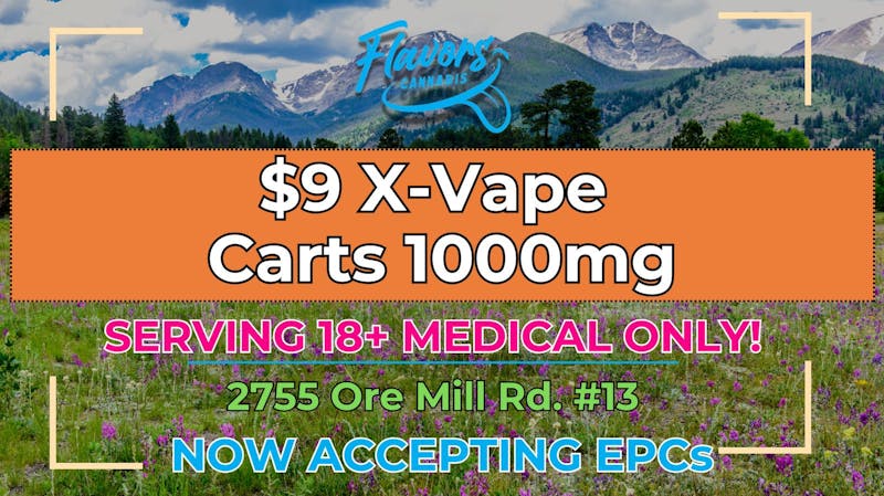 Flavors $9 X-Vape Cart 1000mg