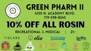 Green Pharm 2 10% OFF Rosin at GREEN PHARM II!