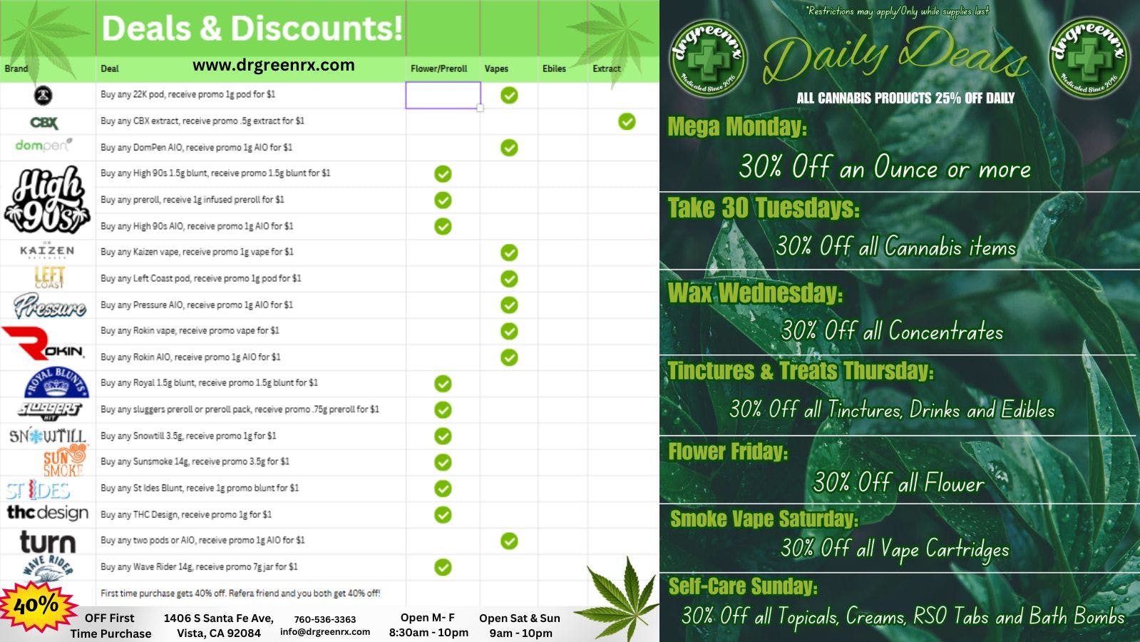 drgreenrx 40% OFF FTP & Referrals! 25% OFF STOREWIDE & BOGOS