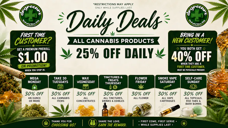 drgreenrx 40% OFF FTP & Referrals! 25% OFF STOREWIDE & BOGOS