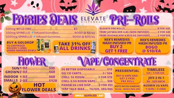 Elevate Dispensary Smoke Shop - Bethany Now Open Halloween Essentials! FREE Tribe 1g Flower PR!**