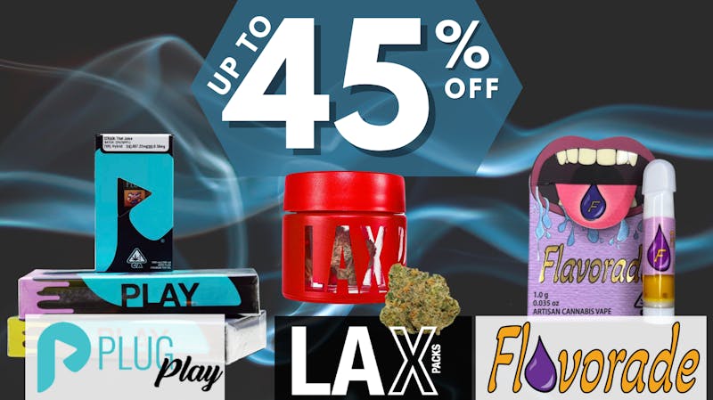 Roots Dispensary UP TO 45% OFF PLUGPLAY, LAX Packs & FLAVORADE