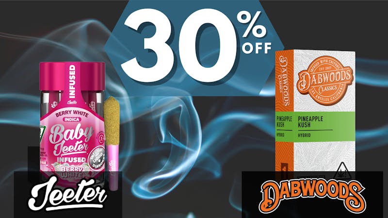 Roots Dispensary 30% OFF JEETER & DABWOODS MONDAYS
