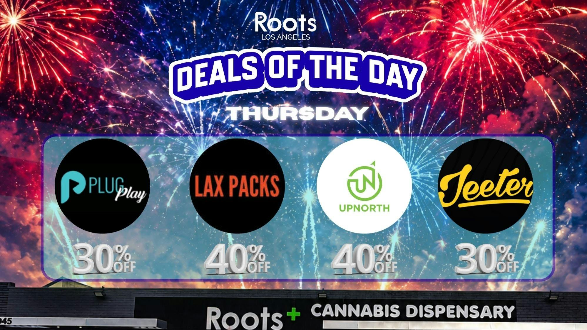 Roots Dispensary UP TO 40% OFF LAX, PLUGPLAY, & UPNORTH