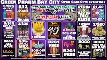 Green Pharm - Bay City - Recreational 40% of Jeeters | FREEBIES with EVERY Order!!
