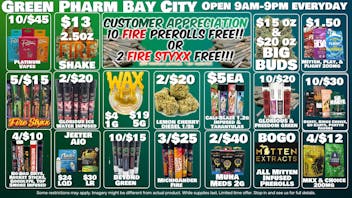 Green Pharm - Bay City - Recreational BOGO Infused | 10/$45 Platinum Vapes
