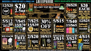 Green Pharm - Bay City - Recreational 50% OFF MKX MITTEN AMNESIA HY-R DRIP AND MORE!!!
