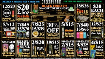 Green Pharm - Bay City - Recreational 50% OFF MKX MITTEN JEETER AMNESIA DRIP AND MORE!!!