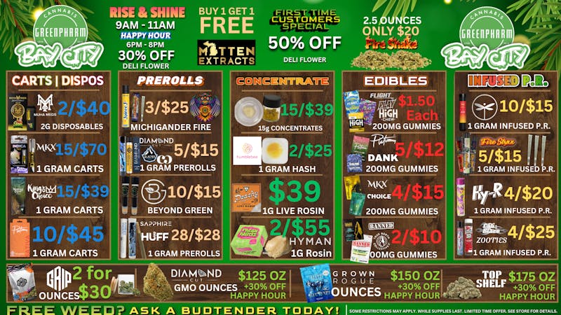 Green Pharm - Bay City - Recreational 2 FREE 1.2G INFUSED TERPENE STIX WITH PURCHASE!!!