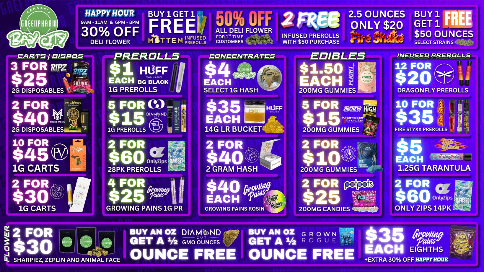 Green Pharm - Bay City - Recreational 2 FREE INFUSED PRS WITH PURCHASE!!!