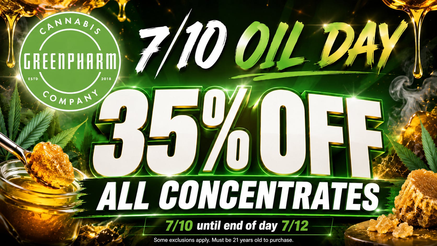 Green Pharm - Bay City - Recreational 35% Off Concentrates ALL WEEKEND