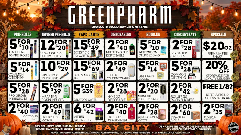 Green Pharm - Bay City - Recreational Spooky Deals & 42% off ALL NEW CUSTOMERS