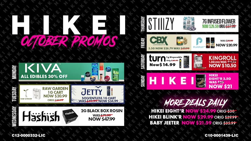Hikei Cannabis Daily October Deals!