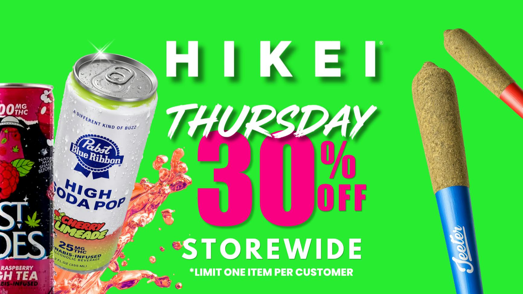 Hikei Cannabis Everyday Deals: Storewide Thursday