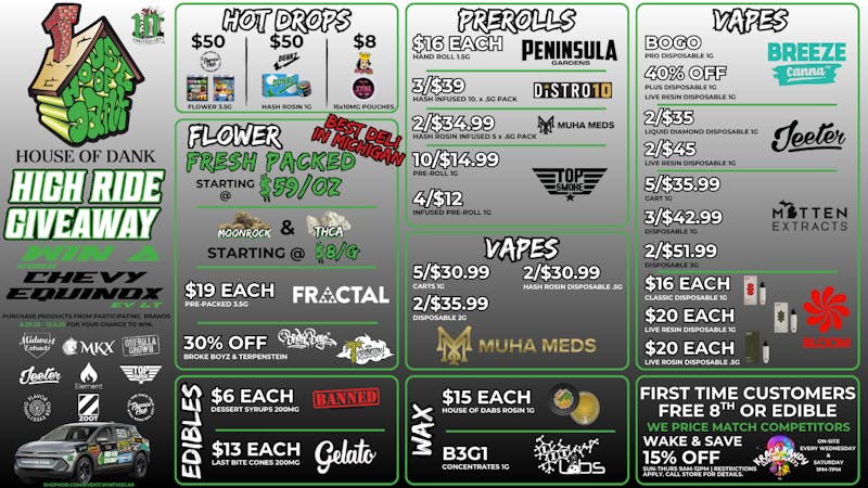 HOUSE OF DANK CENTER LINE REC 🚨FRESH PACKED OZ STARTING AT $59/OZ🚨