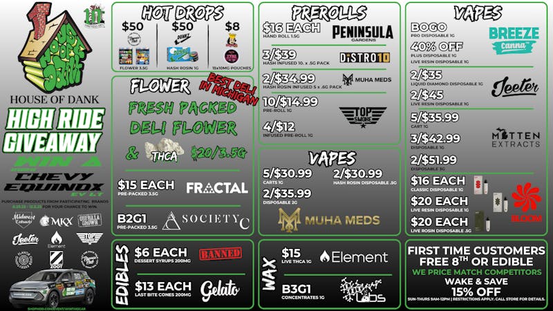 HOUSE OF DANK YPSILANTI REC 🚨FRESH PACKED OZ STARTING AT $59/OZ🚨