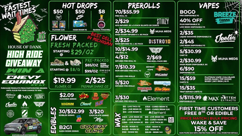 HOUSE OF DANK NEW BUFFALO REC 🚨FRESH PACKED OZ STARTING AT $29/OZ🚨