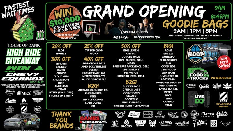 HOUSE OF DANK NEW BUFFALO REC 🎉GRAND OPENING|GOODIE BAGS WHILE SUPPLIES LAST🛍️