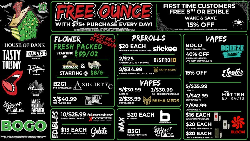 HOUSE OF DANK TRAVERSE CITY REC 🚨FREE OUNCE FIRST 300 CUSTOMERS W/ $75 PURCHASE