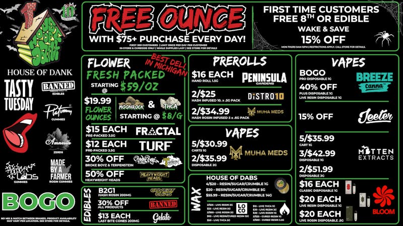 HOUSE OF DANK GRAND RAPIDS REC 🚨FREE OUNCE FIRST 300 CUSTOMERS W/ $75 PURCHASE