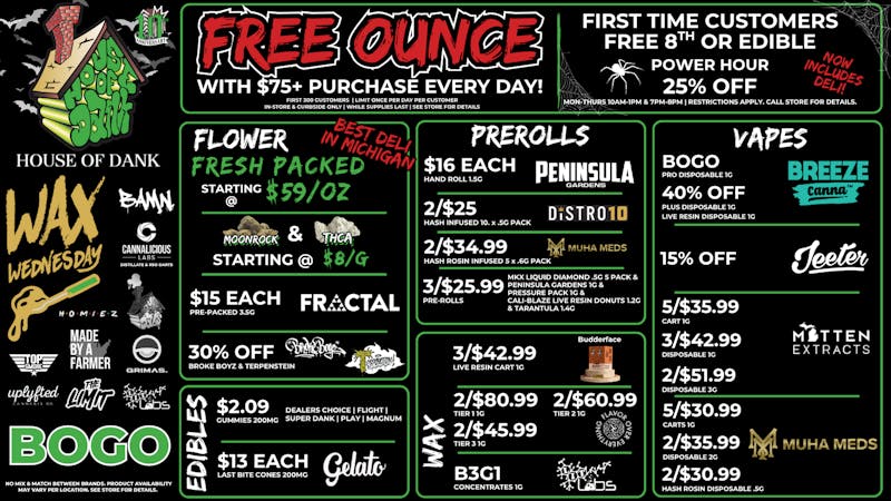 HOUSE OF DANK LAPEER REC 🚨FREE OUNCE FIRST 300 CUSTOMERS W/ $75 PURCHASE