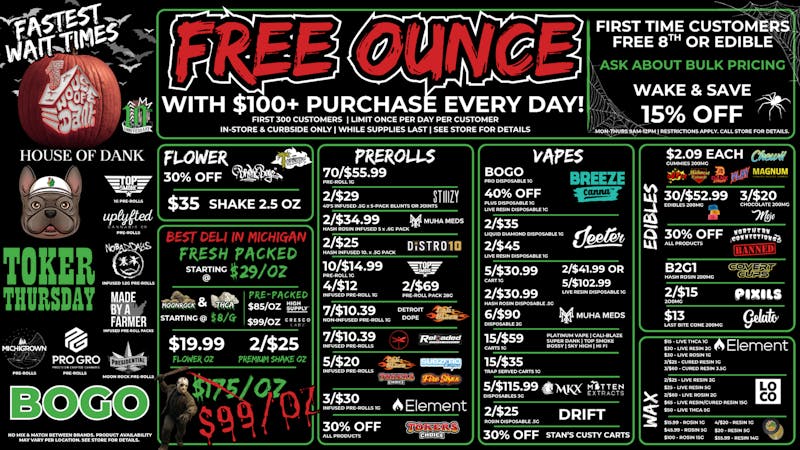 HOUSE OF DANK NEW BUFFALO REC 🚨FREE OUNCE FIRST 300 CUSTOMERS W/ $100 PURCHASE