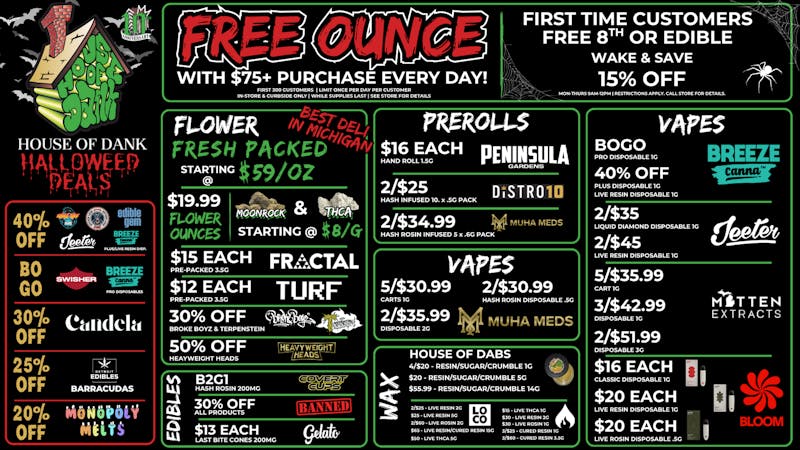 HOUSE OF DANK GARDEN CITY REC 🚨FREE OUNCE FIRST 300 CUSTOMERS W/ $75 PURCHASE