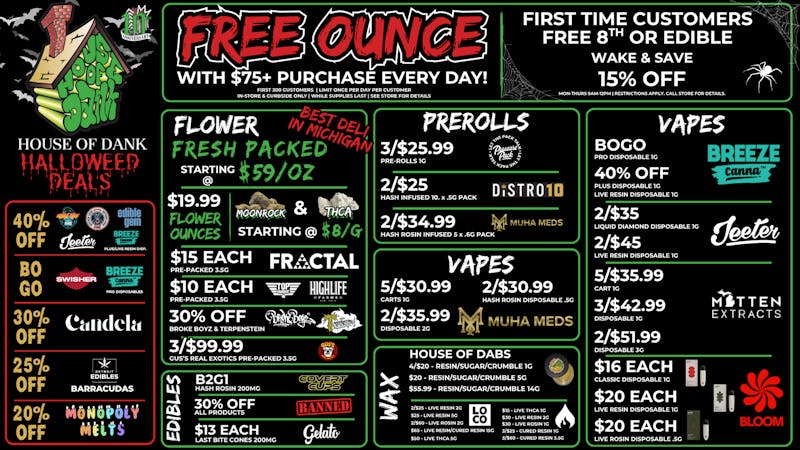 HOUSE OF DANK GARDEN CITY REC 🚨FREE OUNCE FIRST 300 CUSTOMERS W/ $75 PURCHASE