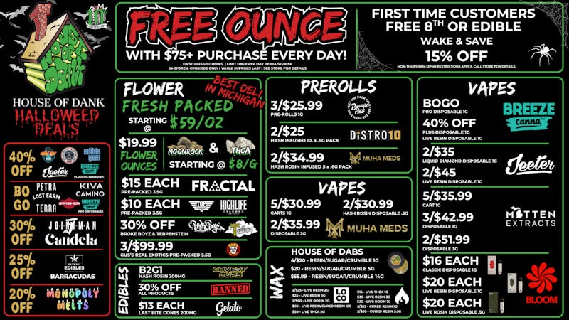 HOUSE OF DANK LANSING REC 🚨FREE OUNCE FIRST 300 CUSTOMER W/ $75 PURCHASE🚨