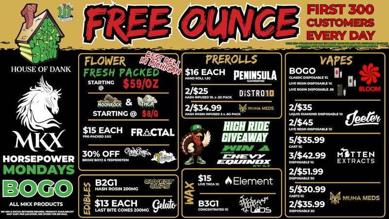 HOUSE OF DANK CENTER LINE REC 🚨FREE OUNCE FIRST 300 CUSTOMERS W/ $75 PURCHASE