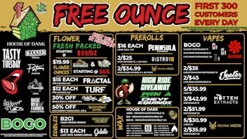 HOUSE OF DANK ANN ARBOR REC 🚨FREE OUNCE FIRST 300 CUSTOMERS W/ $75 PURCHASE