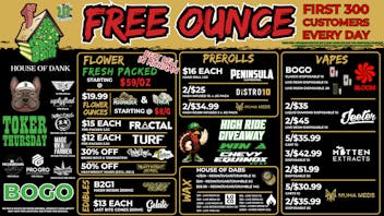 HOUSE OF DANK GRAND RAPIDS REC 🚨FREE OUNCE FIRST 300 CUSTOMERS W/ $75 PURCHASE